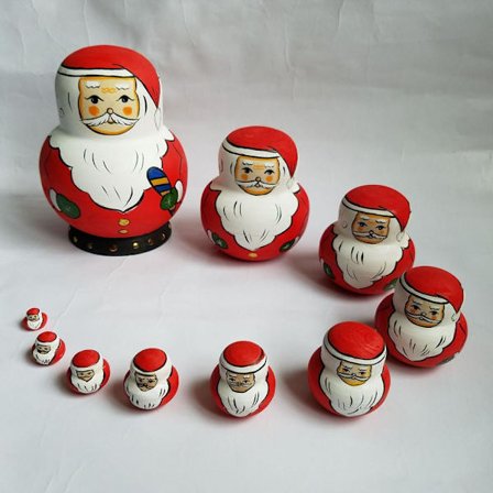 10 stk. Matryoshka-dukker Juledekorationer Nesting Doll