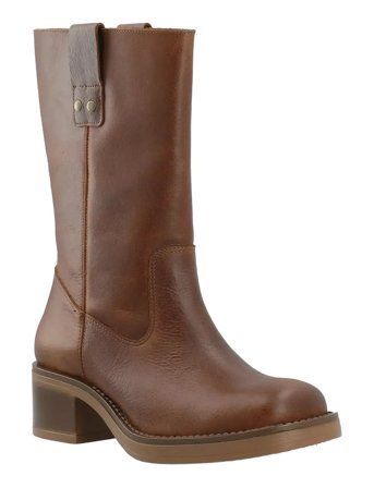 Bianco Biamary Mid Pull On Boot Pull Up Leather - Brown - 39