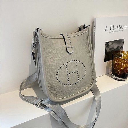 Mote Dame Ensfarget Enkel Liten Firkantet Veske Tekstur Enkel Skulderveske Crossbody PU Bokstav Dame Kan Håndveske