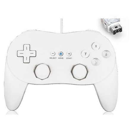 [LCS] (2-pak) Klassisk Pro Kablet Controller til Wii Hvid Spilcontroller