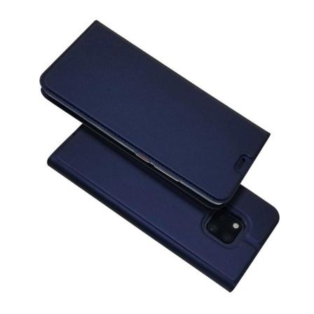 Huawei Mate 20 Pro Magneettinen hieman metalli pintainen synteetti nahkainen lompakko suojakotelo - Tumman Sininen Blue