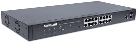 INTELLINET Gigabit Switch 16x 10/100/1000 Mbps RJ45 PoE/PoE+ 220W 2x SFP managed