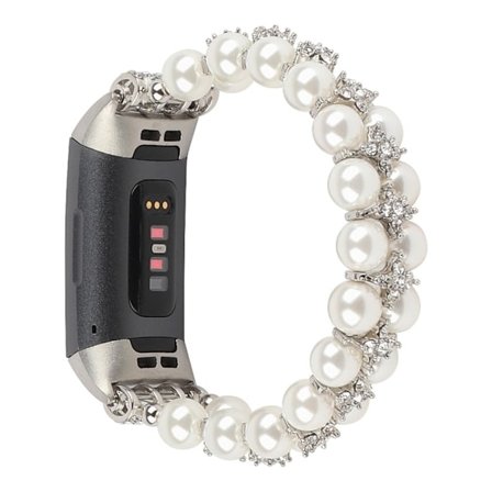 Fitbit Charge 4 / 3 elegant klockarmband med två rader - Vit