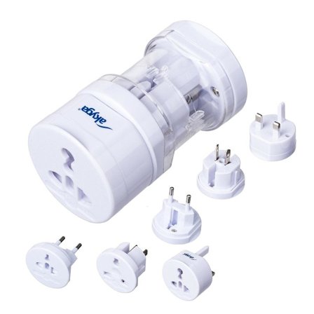 Universal Travel Multi Adapter AC Akyga AK-AD-61 Worldwide - Vit
