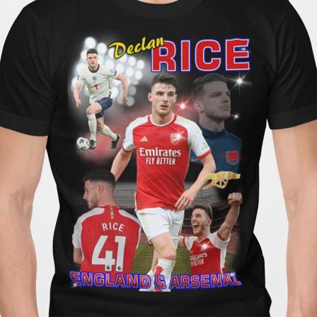 Declan Rise Svart t-shirt Arsenal & England spelare 140cl 9-11 år