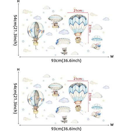 Kaksiosainen puku Baby Wall Stickers Cartoon Animals, Airplanes & H