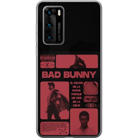 Kompatibel Mobilcover til Huawei P40 Bad Bunny NFL-inspireret skjoldlogo med amerikansk fodbold og stjerner