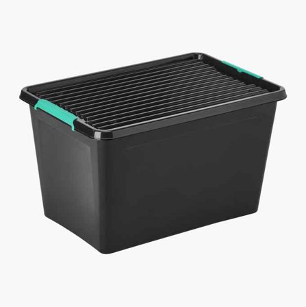 Biltema - Oppbevaringsboks 60 Liter - Fleksibel, Solid med To Klipslås, Laget av 100% Resirkulert PP Materiale