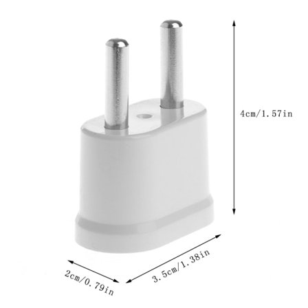 /HH/US til EU AC-adapter Konverter AC-pluggen fra US 2-flat stift til europeisk 2-rund stift