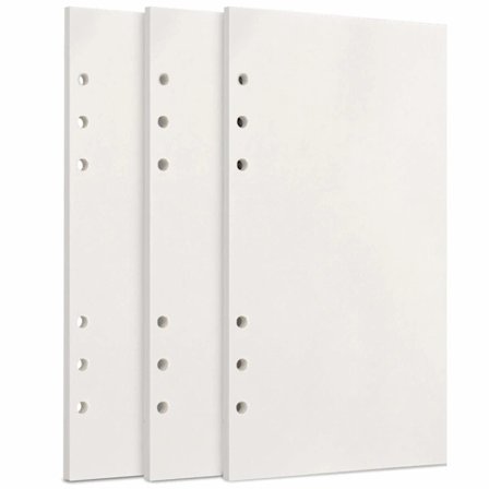 A6-täyttöpaperi, 3 kpl 100GSM paksua täytettävää paperia 6, 135 arkkia (270 sivua) 6-renkaiseen kansioon Journal Notebook -tyhjä paperi