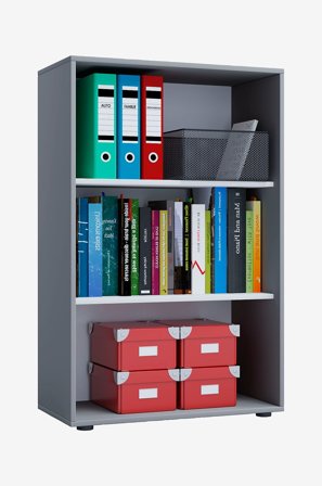 VCM - Kontorskab Lona Xl uden døre - Grå - Hylder & opbevaring - Fra Homeroom