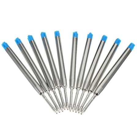 10 stk Blå Kuglepenpatroner Udskiftning Medium Standard Til Parker Stil Blæk