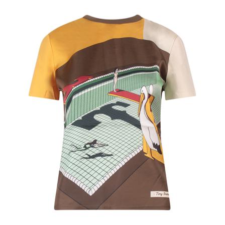 Tory Burch, T-Shirts Brązowy, Kobieta, Rozmiar: M