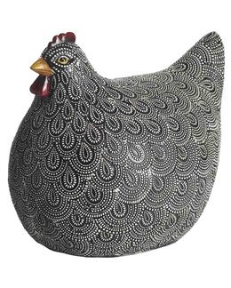 Høne Fin 17 cm Sort