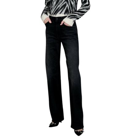 Dondup, Straight-Leg Denim Jeans Zwart, Dames, Maat:W25,polyester