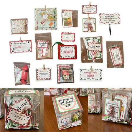 Jul-adventskalender 2024 Morsom Elf Rekvisita Kit Jul 24/30 Dagers Nedtelling av Nisseaktiviteter Blind Box Party Dekorasjon Gave style 2