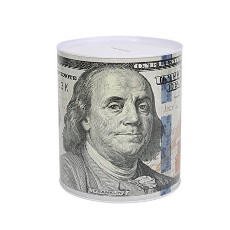 Pyöreä metallinen säästölipas Euro-kuviolla – Suljettu, vain talletuksiin tarkoitettu säästöpurkki, peltisylinterin muotoinen säästölipas lapsille ja 