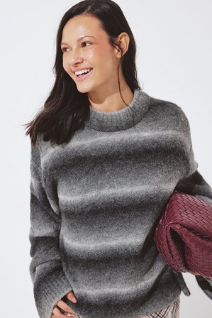 NA-KD Ombre gestrickter Pullover in Übergröße - Strickware - Grau - L (EU 42-44)