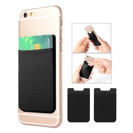 2-pakkaus Universal Mobile lompakko/korttiteline - Itseliimautuva musta