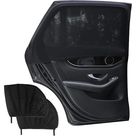 Solskjerming for barnevogn, solbeskyttelsessokker for bil, blokkerer UV-stråler, beskytter dine barn og kjæledyr, passer de fleste kjøretøy, 4 