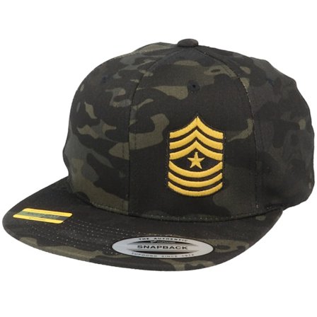 Army Head - Camo snapback Caps - Sergeant Major Insignia Side Panel Multicam Black Snapback @ Hatstore