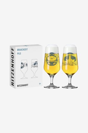 Ritzenhoff - Pilsner Brauchzeit 2-pak NO.4 - Transparent - Ølglas - Fra Homeroom