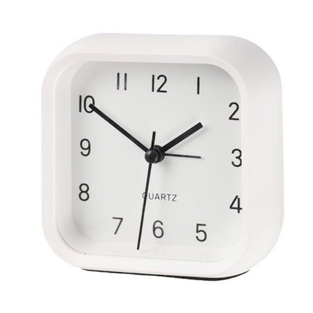 Batteridriven Analog Väckarklocka Glocube - Vit