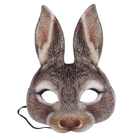 Halloween Eva Kanin Form Mask Påsk Karneval Djur Kanin Huvudbonad Maskerad Cosplay Mask Halv Cover För Halloween Påsk Fest Fancy