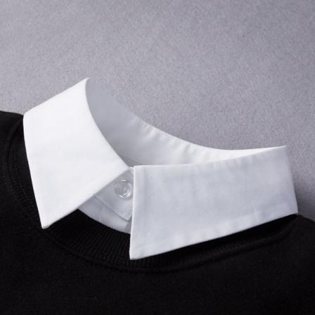 Kvinder piger falsk krave Aftagelig sweater skjorte All-Match spids hvid Stilfuld og alsidig White square-cut collar