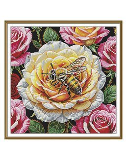 Broderikit Tavla bi och blomster