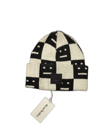 Rutig svartvit mössa Acne Studios