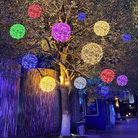 Varmvit 2-delad uppsättning av 20CM (220V), solig och torr blomboll