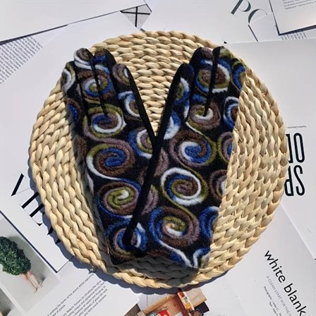 Dame Vinter Varme Handsker med Fuld Finger med Blomsterbroderi & Touchscreen-kompatibilitet - Termisk Isolerede Handsker med [DB]