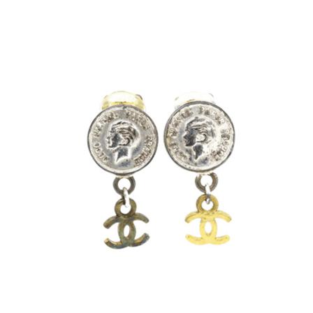 Chanel Vintage Pre-owned Earrings grå, Dam Vintage Smycken, Dam, Storlek: ONE SIZE