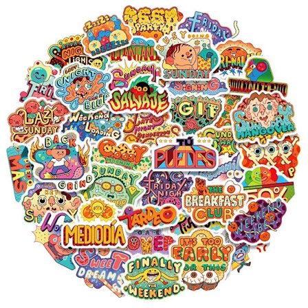 Pakke med Klistermærker - Mix Spansk/Engelsk