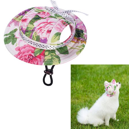 1 kpl (M, Canvas Flowers) Säädettävä koiran aurinkolippalakki - Baseball Ca