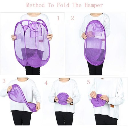 *Vikbar tvättkorg i mesh för sovrum, barnrum, studentboende*