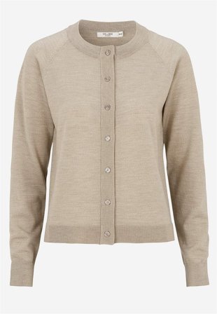 Cellbes of Sweden - Cardigan Premium i merinoull - beige / melange - för damer - 38/40