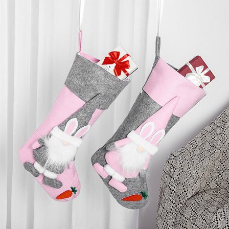 2 stk påske- og juledekorative artikler Ansiktsløs dukke Sokker Gavepose Dverg Eldre anheng Gavepose