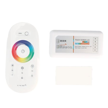 LED RGBW-controller 2.4G trådløs berørings-RF-fjernbetjening lysdæmper til RGBW LED-strip DC 12-24V