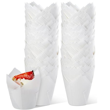 200 Tulpanformade muffinsformar i papper för fester