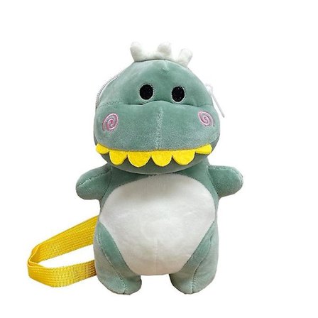 Tyttöjen pieni olkalaukku Pieni dinosaurus Piirretty olkalaukku Luova lelu Pehmoinen pieni laukku Olkalaukku(vihreä)