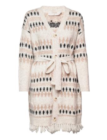 Crcherry Knit Cardigan Patterned Cream
