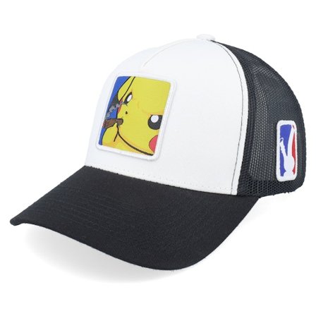 BOOM - Noir trucker Casquette - Poke Smoke Patch White/Black A-frame Trucker @ Hatstore