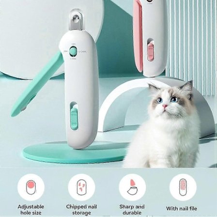 Katteklo-klipper med Justerbar Åbning, Sikker Katteklo-trimmer med Rund Udskæring, 1/2/2,5/3,5 mm Klodasklipper til Killinger og Hvalpe - WELLNGS