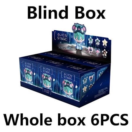 6 kpl Blind Box Alien Stage Free Stage Series TILL Kaksiulotteinen Animaatio Oheislaitteet Collection Malli Nukke Yllätyslahjat Lelu
