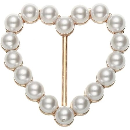 1 STK Kärlek Hjärta Scarves Ring Clip T-shirt Klämmor för Kvinnor Pärla Hjärta Scarves Ring Spänne Sjal Clip Kläder Wrap H