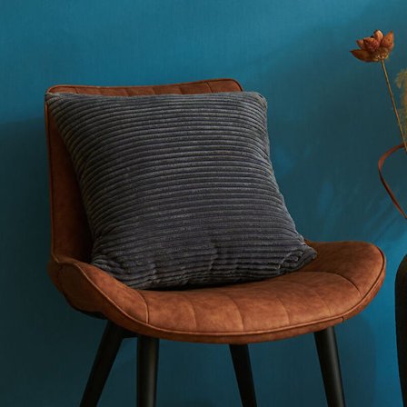 Enfärgad mjuk korduroy fyrkantig dekorativ kuddfodral soffa soffa sovrum bil kuddfodral (mörkgrå 45×45cm)