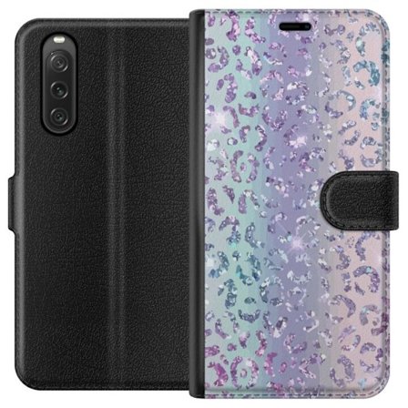Kompatibelt Plånboksfodral till Sony Sony Xperia 10 V Glitter Leopard