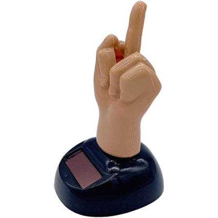 Sormi aurinkovoimalla toimiva heiluttava auton koriste kojelaudan koriste aurinko heiluttava keskisormi koriste mini pilailu lelu